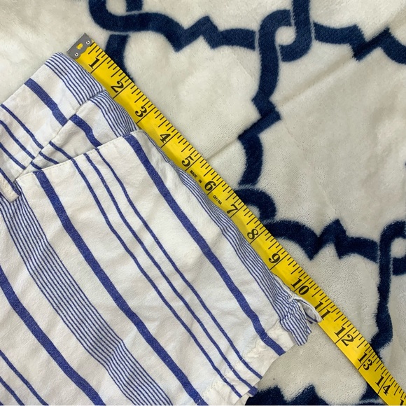 Ann Taylor LOFT White & Blue Striped Linen Blend Riviera Shorts size 4 - Picture 7 of 8